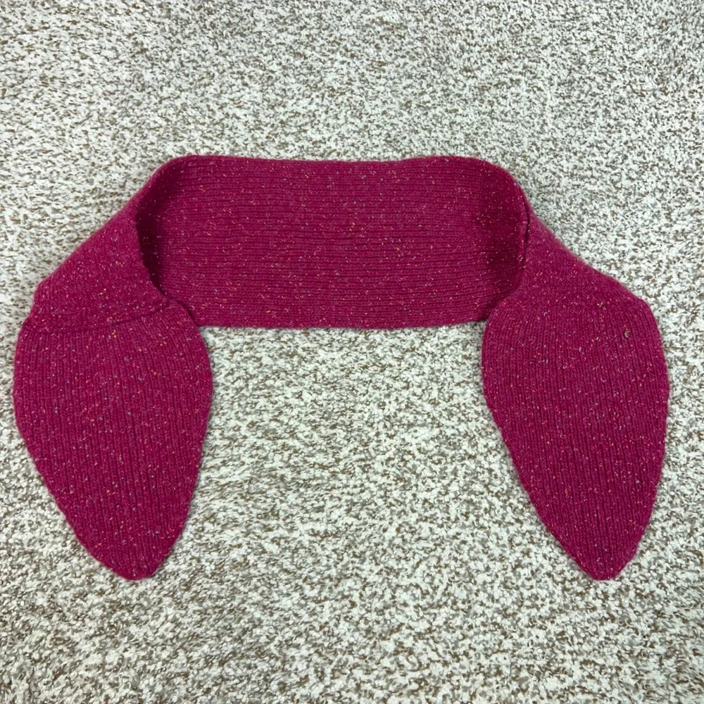 Duluth Trading Co Scarf Womens One Size Pink Lambswool Blend Ribbed Knit Neck